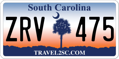 SC license plate ZRV475