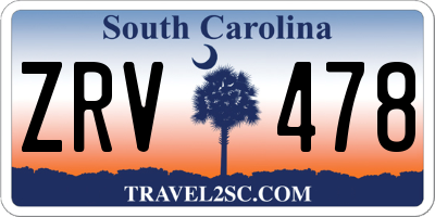 SC license plate ZRV478