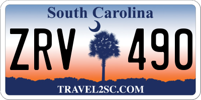 SC license plate ZRV490