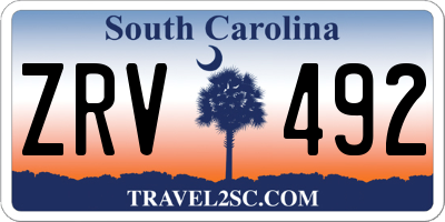 SC license plate ZRV492