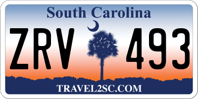 SC license plate ZRV493