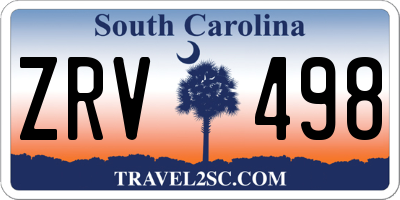 SC license plate ZRV498