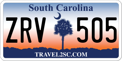 SC license plate ZRV505
