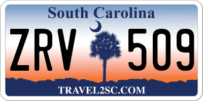 SC license plate ZRV509