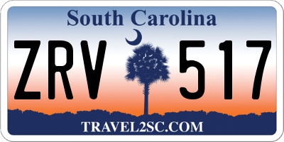 SC license plate ZRV517