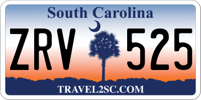 SC license plate ZRV525