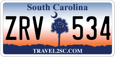 SC license plate ZRV534