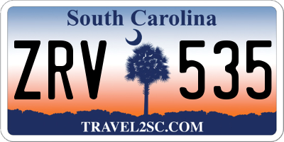 SC license plate ZRV535