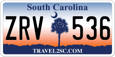 SC license plate ZRV536
