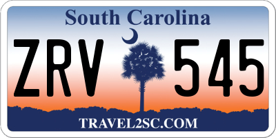 SC license plate ZRV545