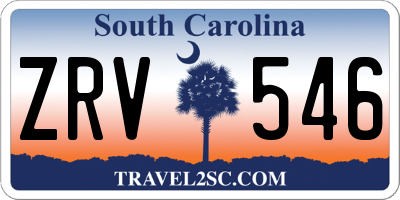 SC license plate ZRV546