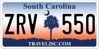 SC license plate ZRV550