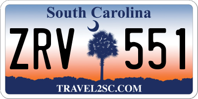 SC license plate ZRV551