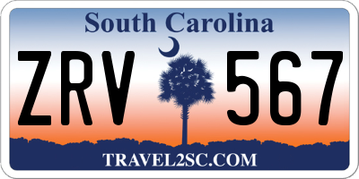 SC license plate ZRV567