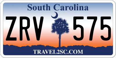 SC license plate ZRV575