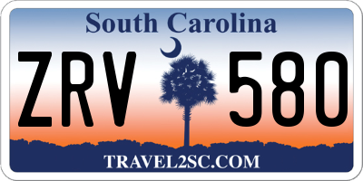 SC license plate ZRV580
