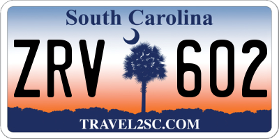 SC license plate ZRV602