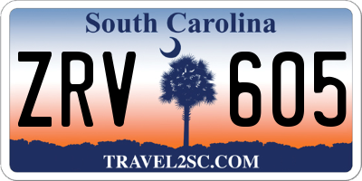SC license plate ZRV605