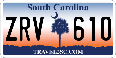SC license plate ZRV610