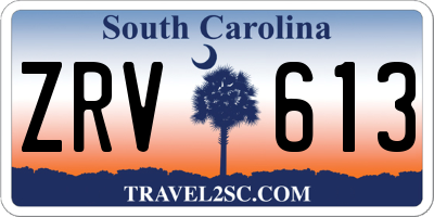 SC license plate ZRV613