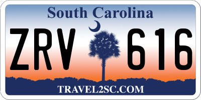 SC license plate ZRV616