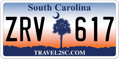 SC license plate ZRV617