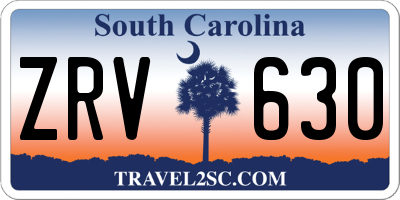 SC license plate ZRV630