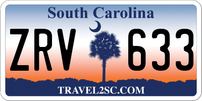 SC license plate ZRV633