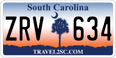 SC license plate ZRV634