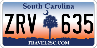 SC license plate ZRV635