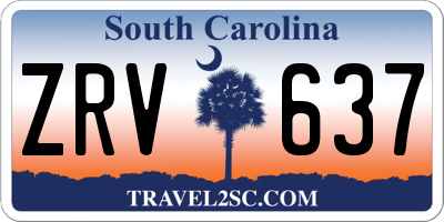 SC license plate ZRV637