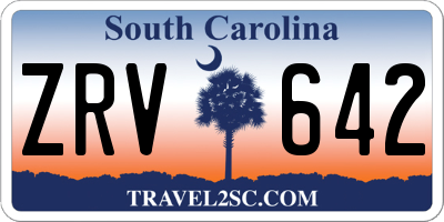 SC license plate ZRV642