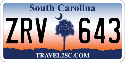 SC license plate ZRV643