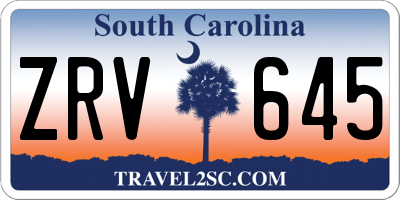 SC license plate ZRV645