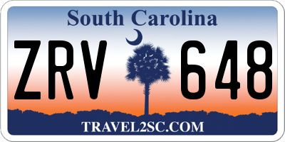 SC license plate ZRV648