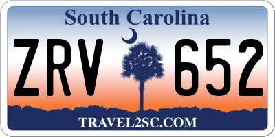 SC license plate ZRV652