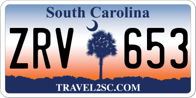 SC license plate ZRV653