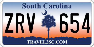 SC license plate ZRV654