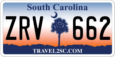 SC license plate ZRV662