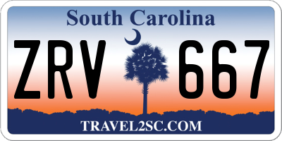 SC license plate ZRV667