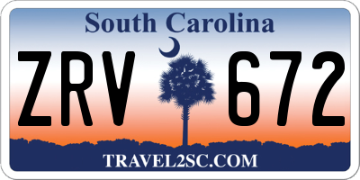 SC license plate ZRV672