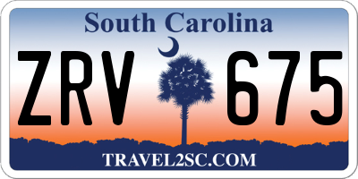SC license plate ZRV675