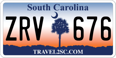 SC license plate ZRV676