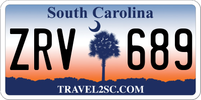 SC license plate ZRV689