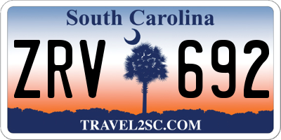 SC license plate ZRV692