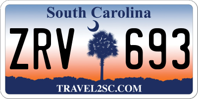 SC license plate ZRV693