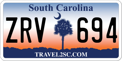 SC license plate ZRV694