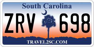 SC license plate ZRV698