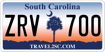 SC license plate ZRV700