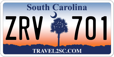 SC license plate ZRV701
